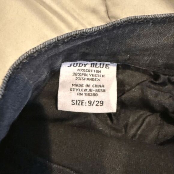 Judy Blue Lani Skinny Distressed Button Fly Jeans Stonewashed Black Size 9/29 - Picture 9 of 15